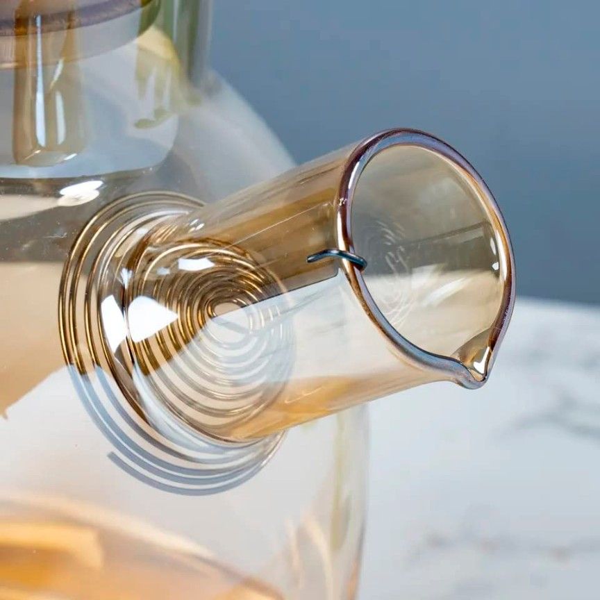 Kettle Wooden Crystal Lid Gold