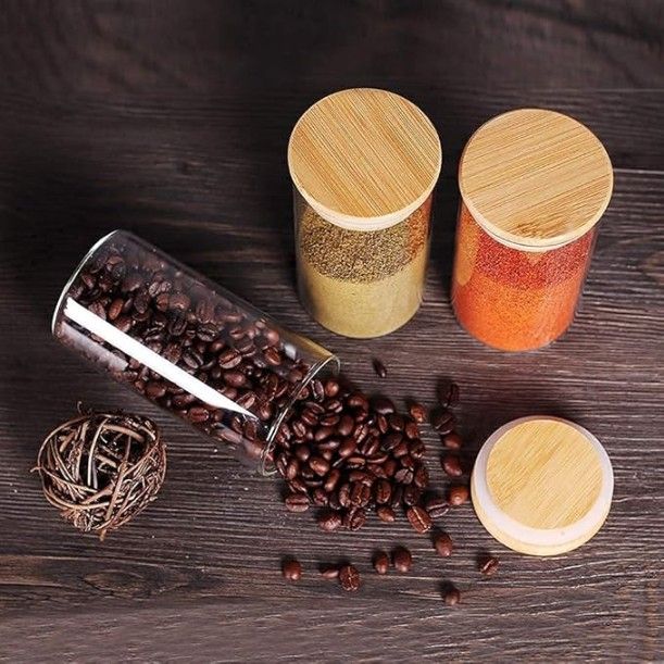 Wooden Lid Jar 320ml 3pcs Set
