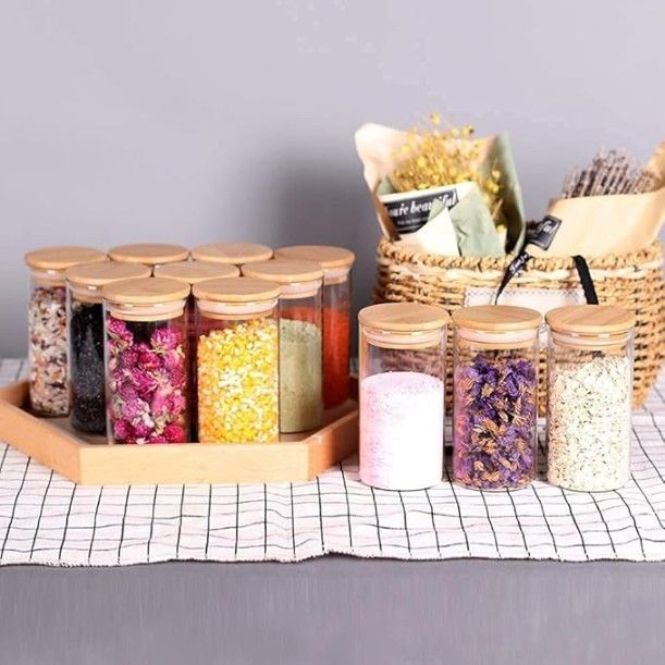 Wooden Lid Jar 320ml 3pcs Set