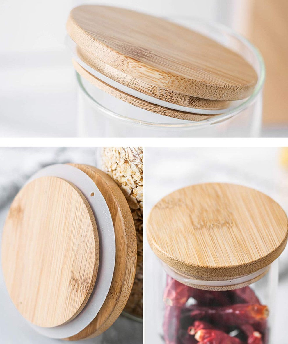 Wooden Lid Jar 320ml 3pcs Set