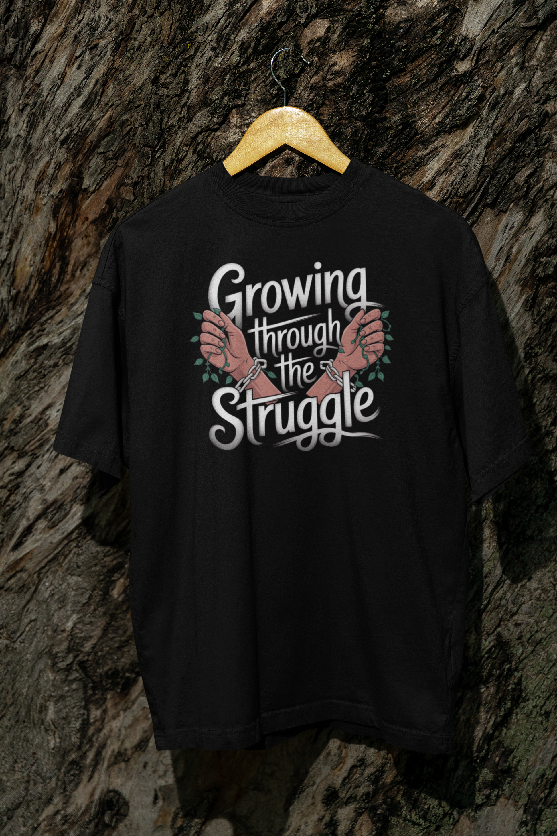 Growing Through the Struggle Oversized Unisex Graphic T Shirt