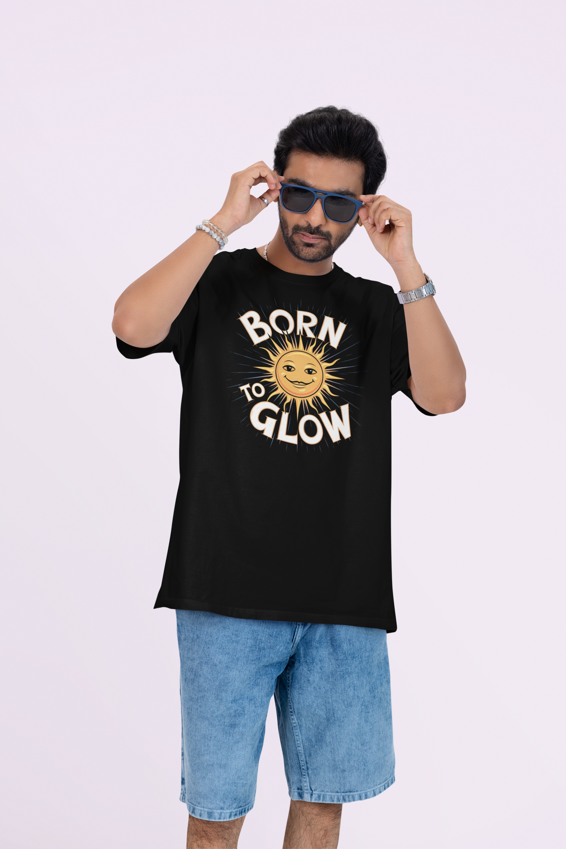 Born to Glow Graphic Oversized Unisex T-Shirt
