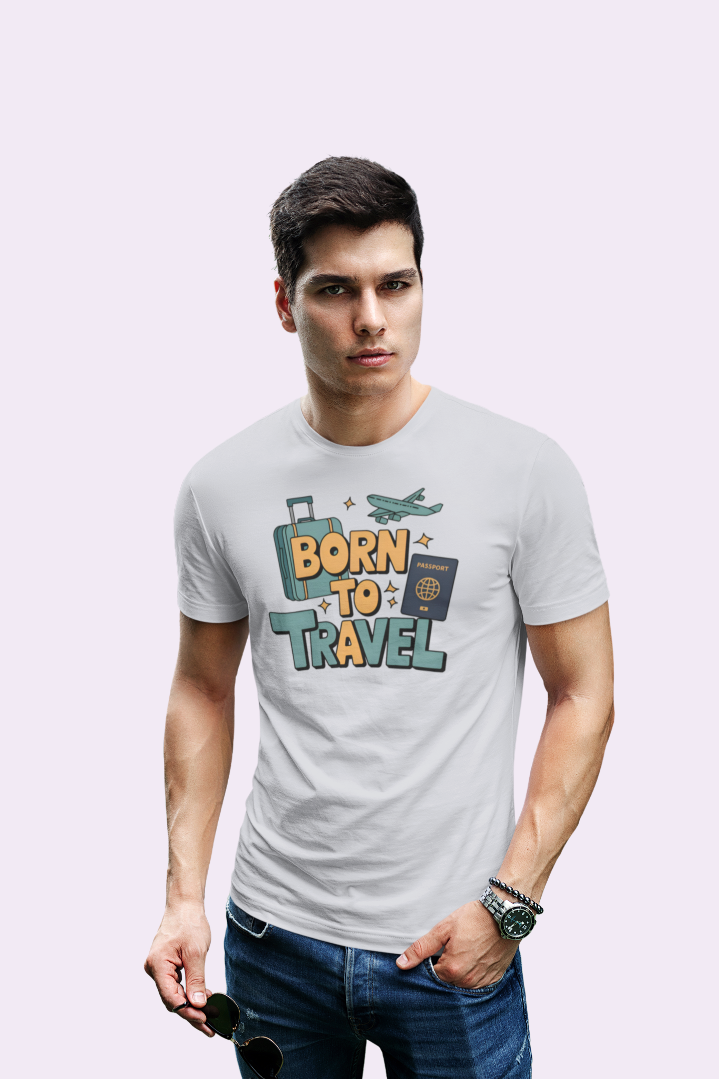 Born to Travel Men's Graphic Black Coloured T-Shirt - Travel Tee