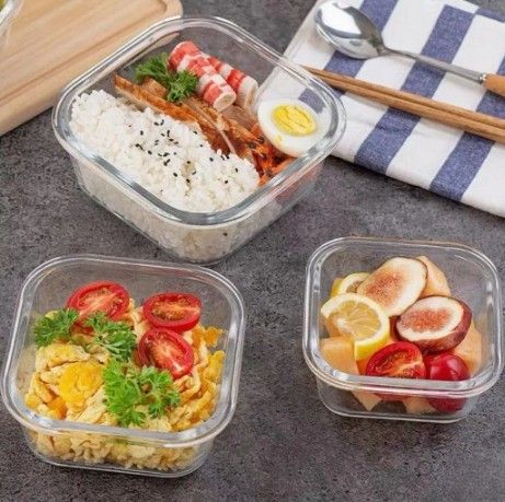 STORAGE LUNCH BOX SQUARE 3PCS DM