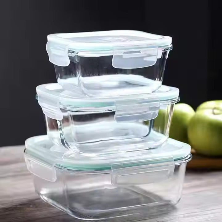 STORAGE LUNCH BOX SQUARE 3PCS DM