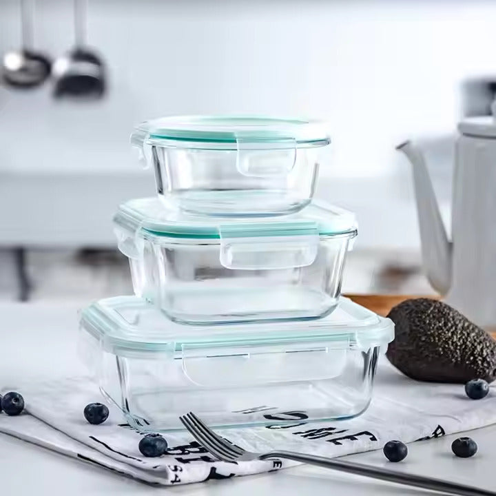 STORAGE LUNCH BOX SQUARE 3PCS DM