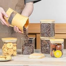 WOODEN LID JAR 750ML