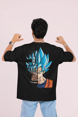 Dragon Ball Goku Oversized Graphic T Shirt Men Black Anime Streetwear