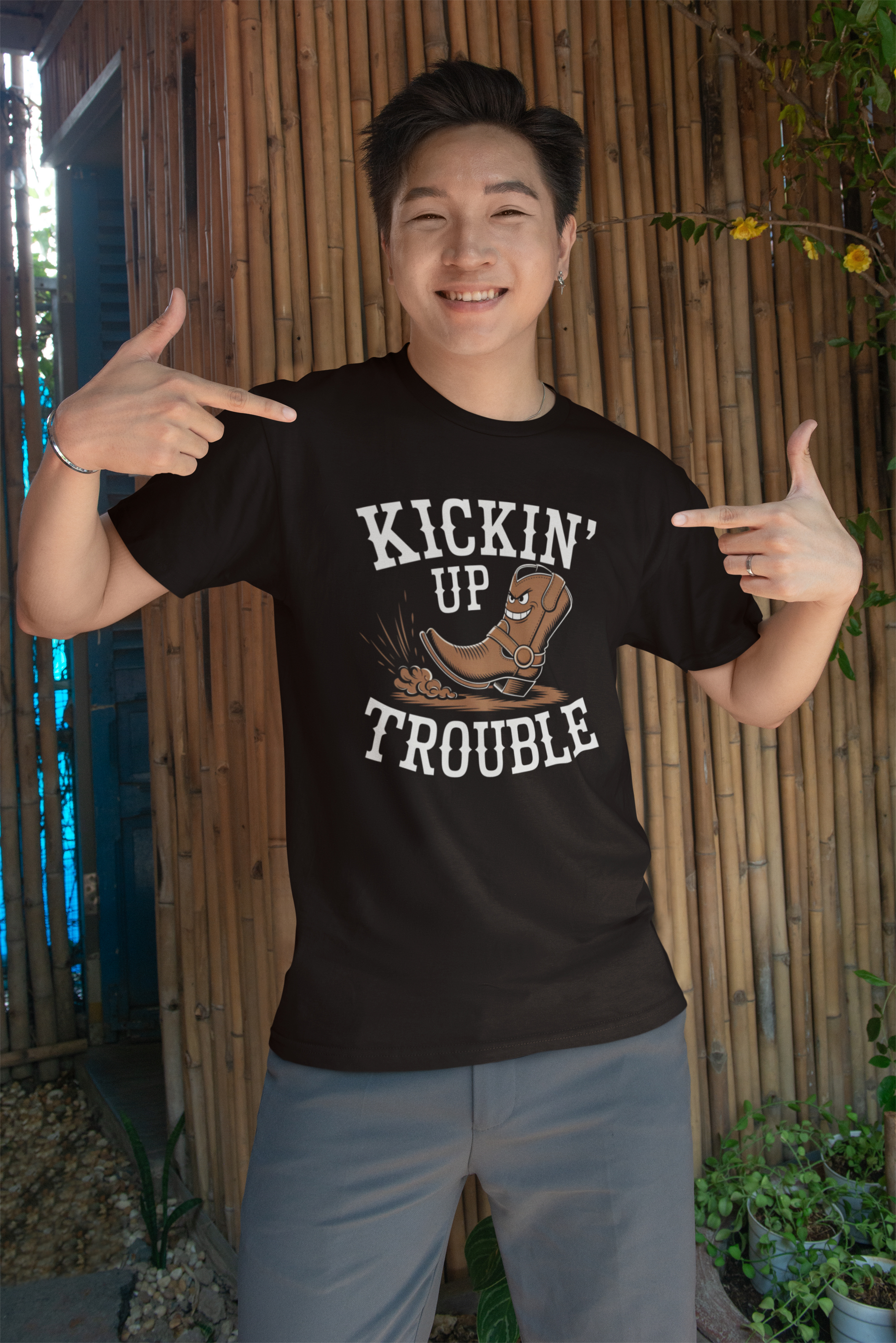 Kickin Up Trouble T Shirt For Men
