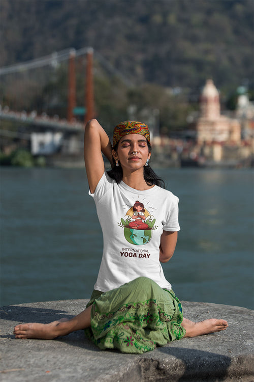 International Yoga Day T Shirt Women Casual Activewear