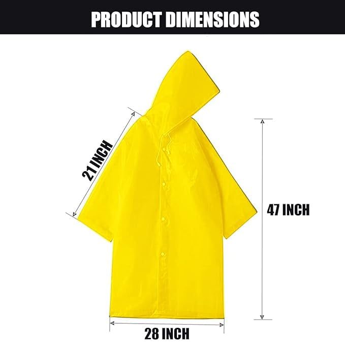 Unisex Transparent EVA Raincoat – Waterproof, Reusable, Lightweight with Adjustable Hood & Cuffs