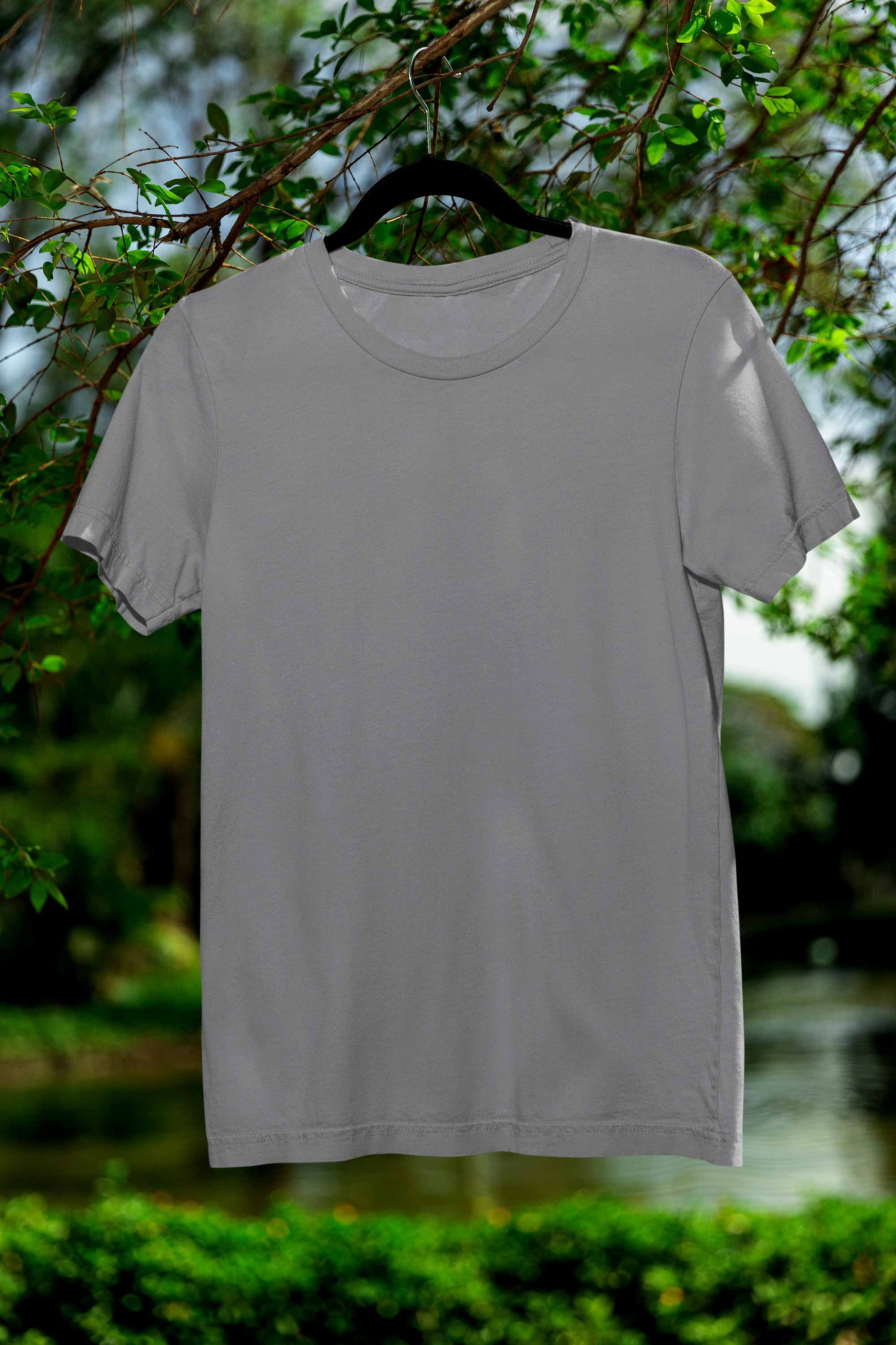 Unisex Regular Fit Plain Light Gray Coloured T-Shirt WIth Short Sleeve, Round Neck