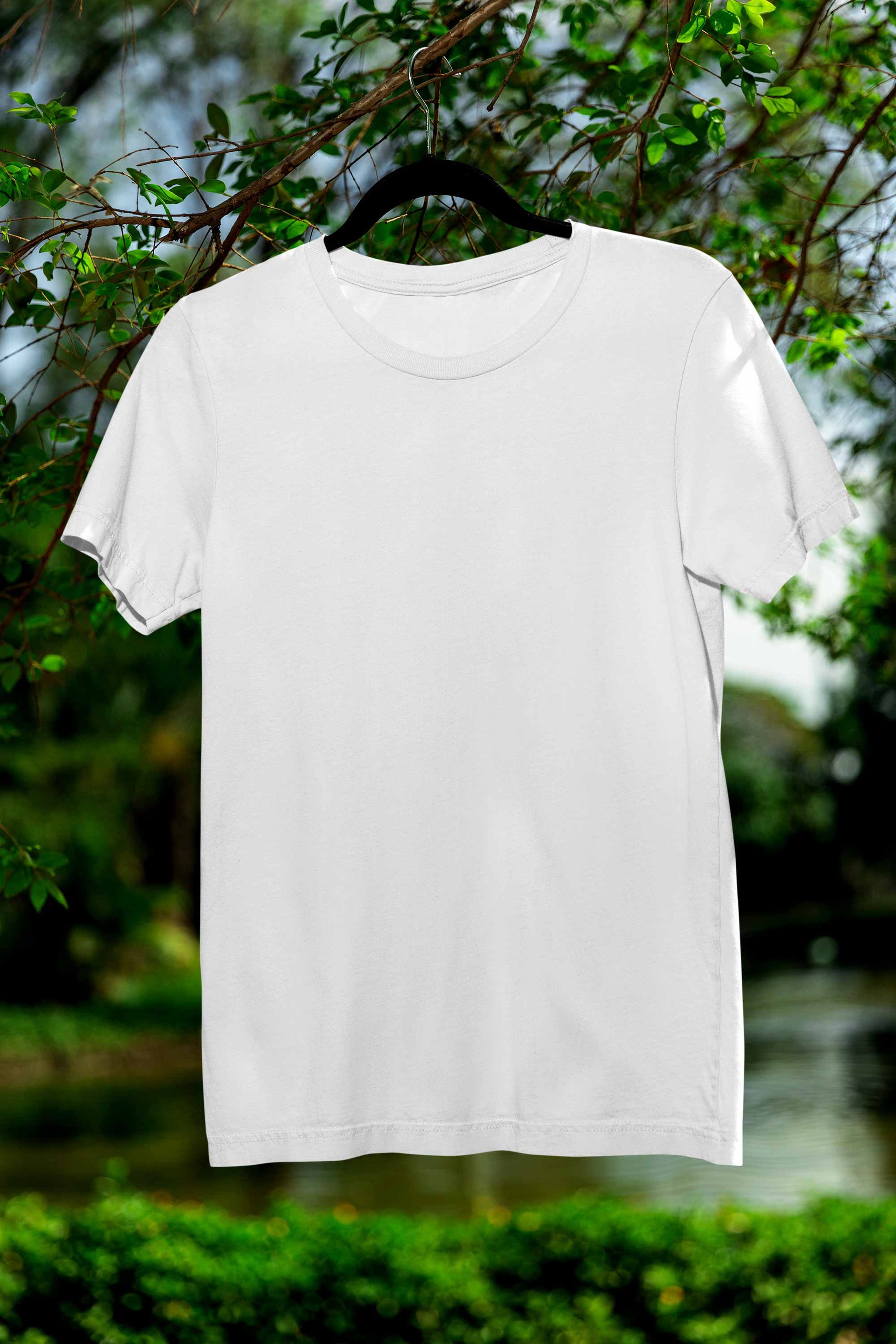 Unisex Regular Fit White Plain T-Shirt With Short Sleeves And Round Neck