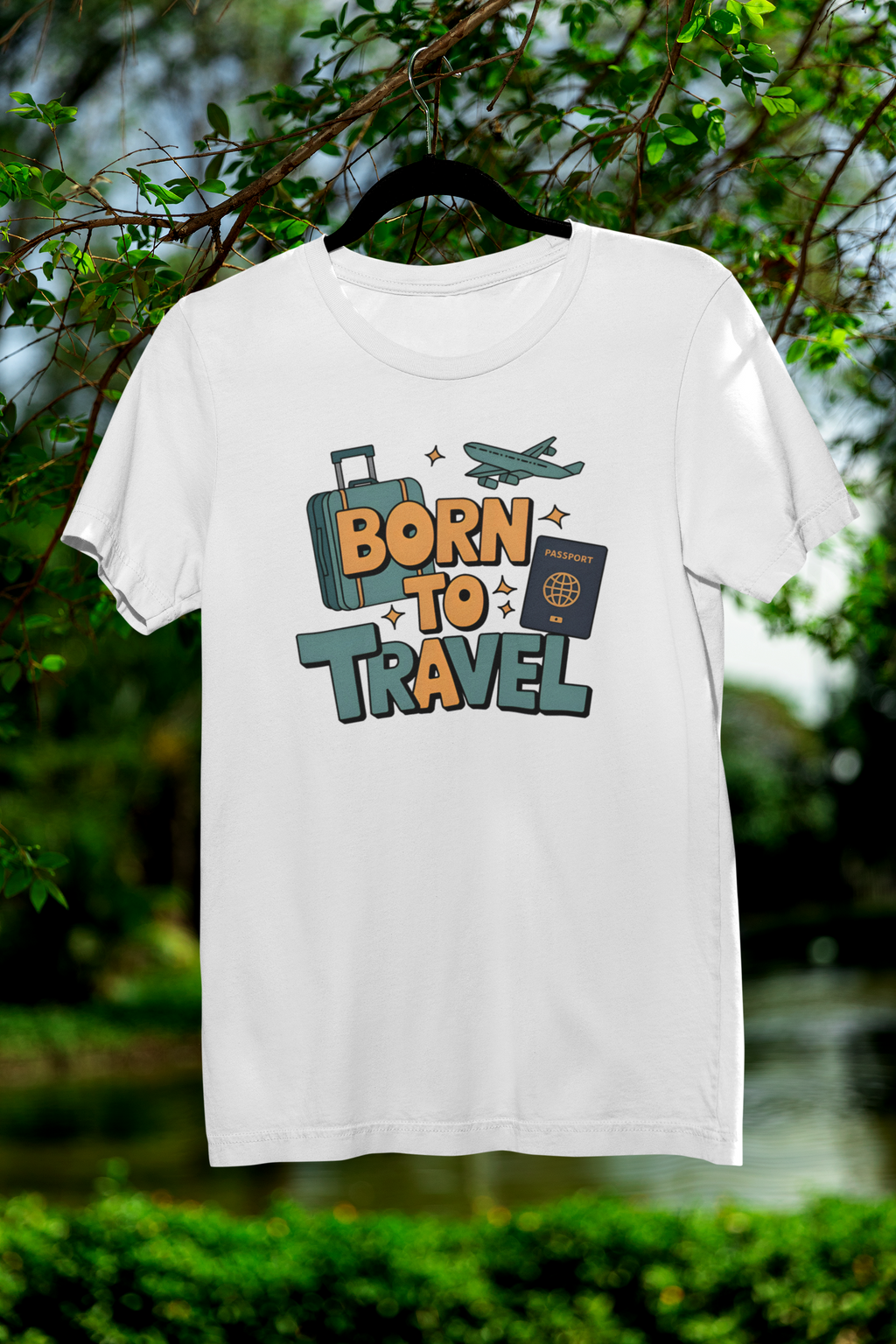 Born to Travel Men's Graphic White Coloured T-Shirt - Travel Tee