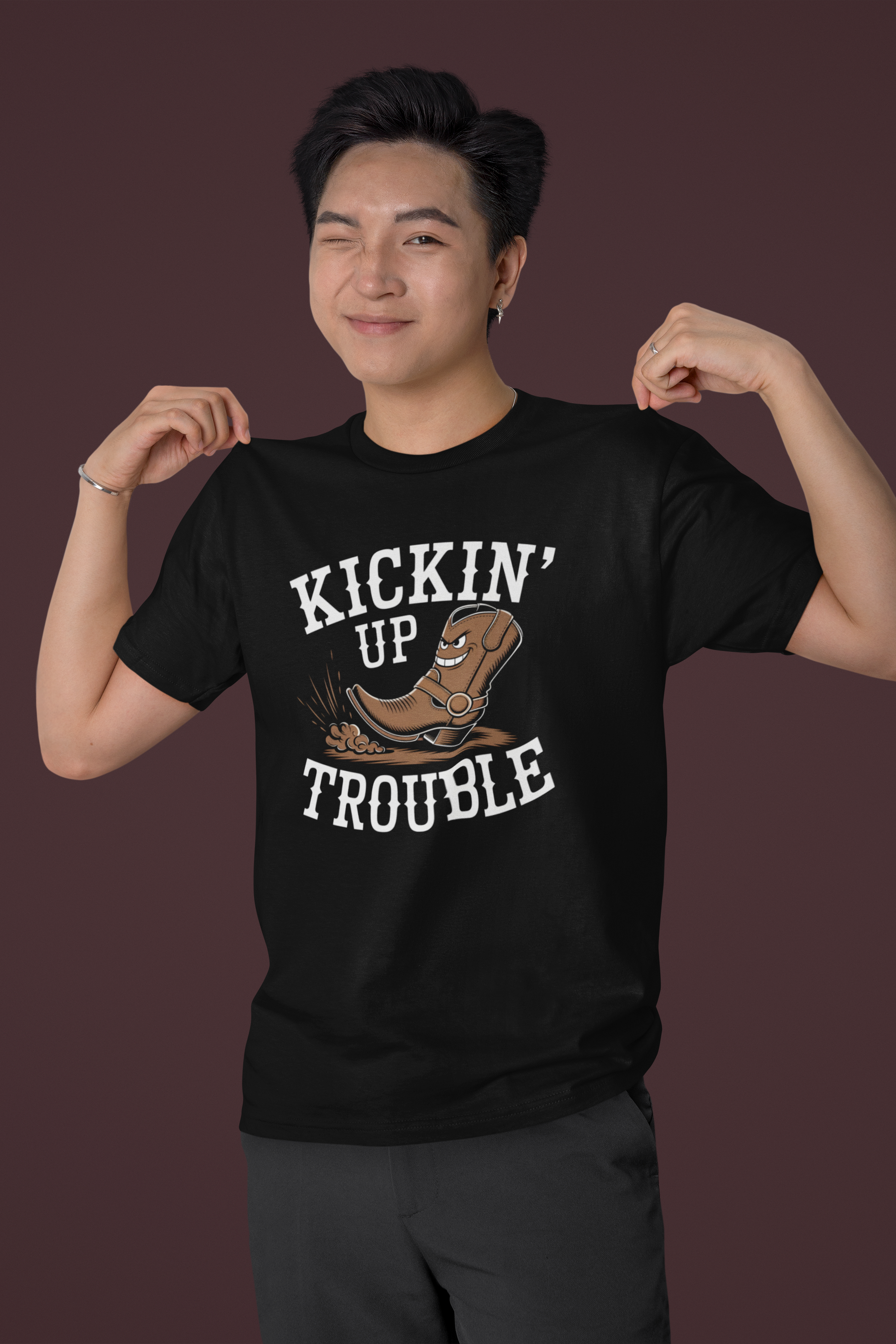 Kickin Up Trouble T Shirt For Men