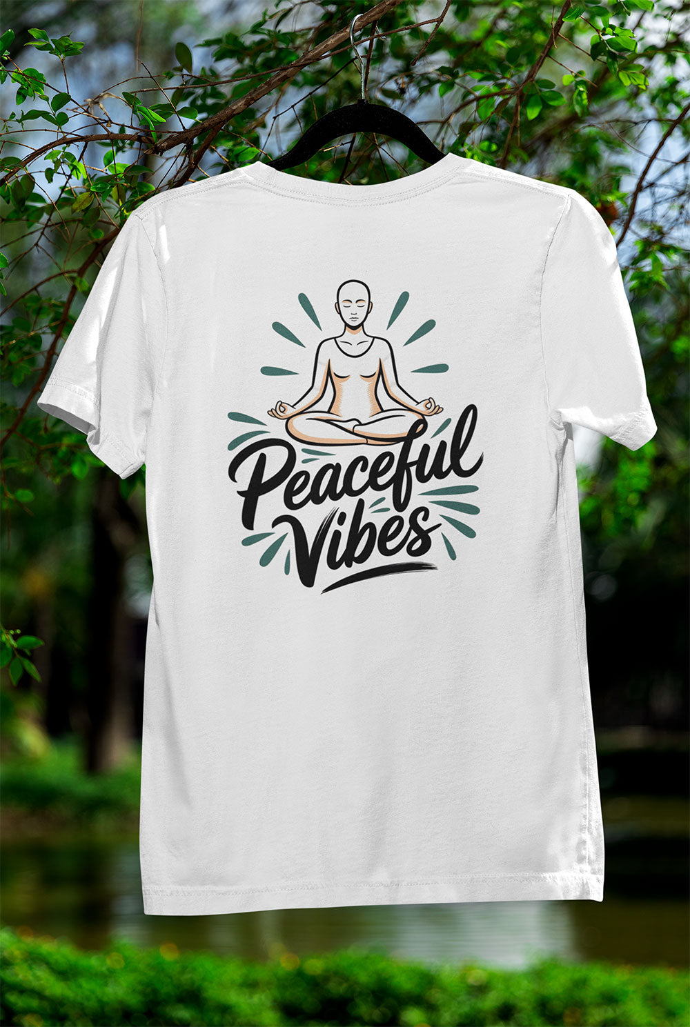 Peaceful Vibes Yoga T Shirt for Women’s – Mindful Meditation Graphic Tee
