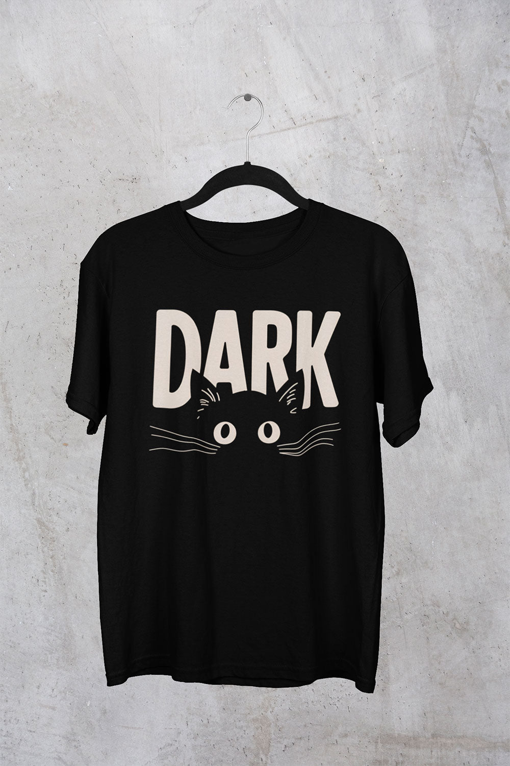 Women's DARK Graphic T Shirt – Black Cotton Tee with Cat Design