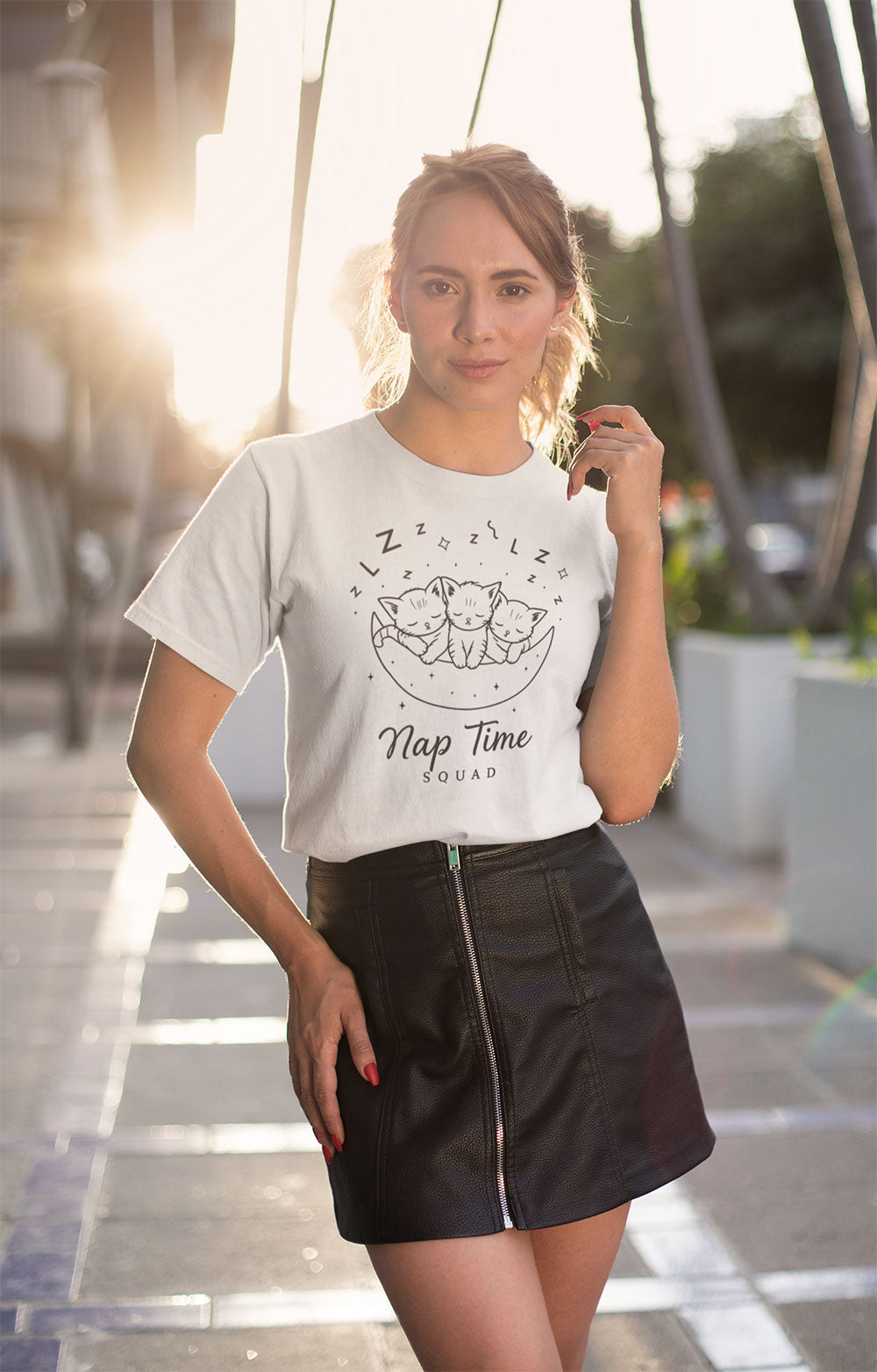 Nap Time Squad Women’s Graphic T-Shirt – White