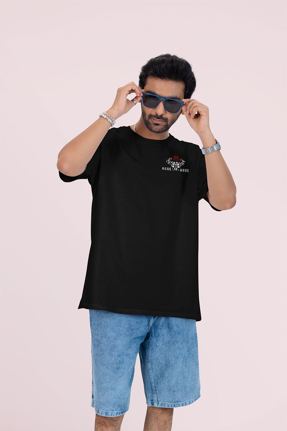 Black Oversized “Ogre Mode” Graphic T Shirt