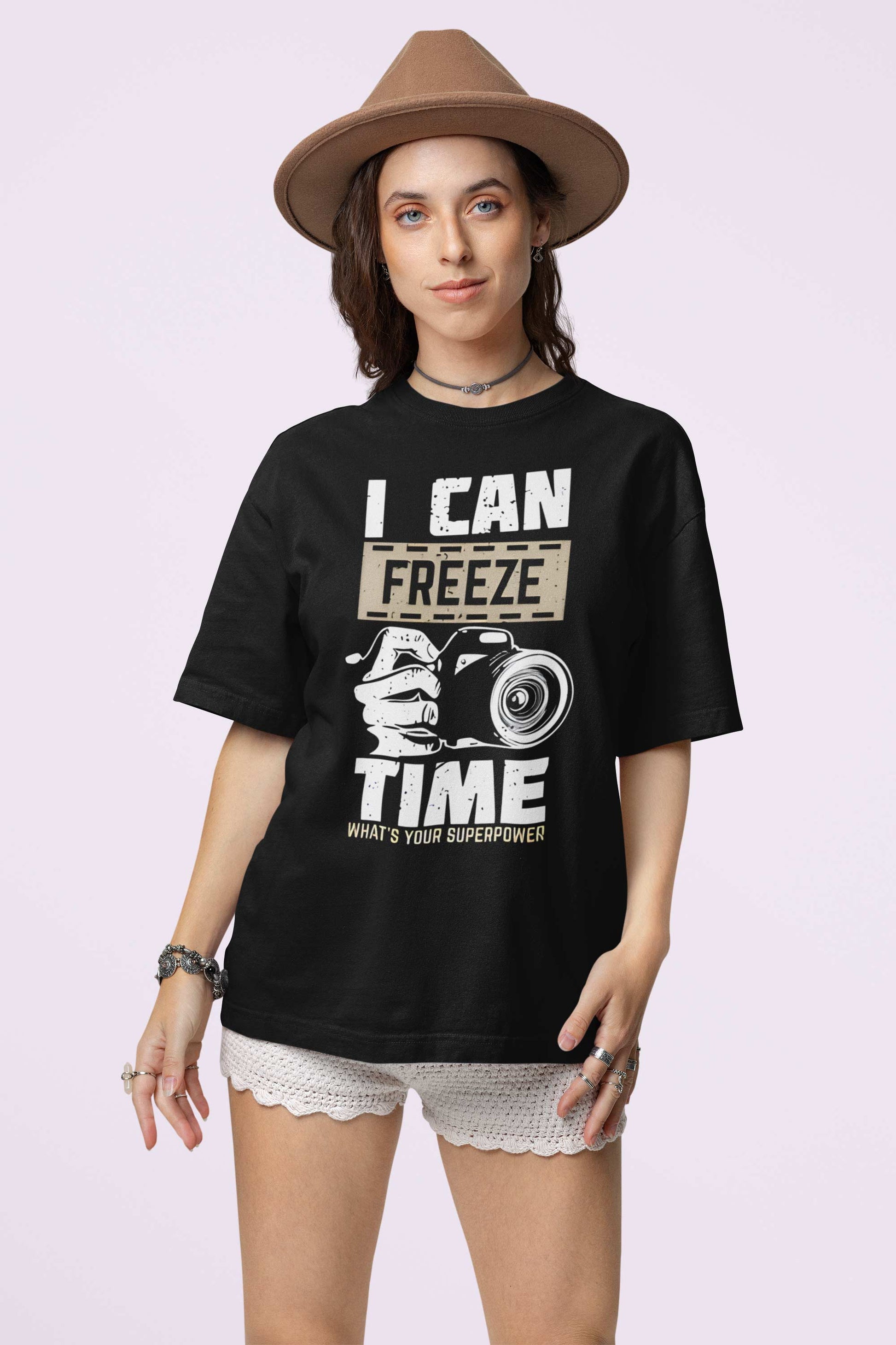 I Can Freeze Time Oversized Unisex Graphic T Shirt