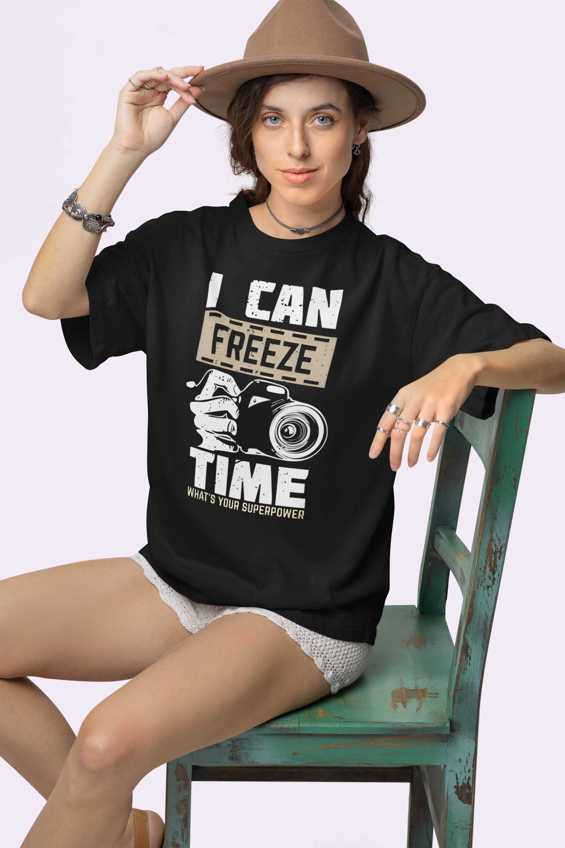 I Can Freeze Time Oversized Unisex Graphic T Shirt