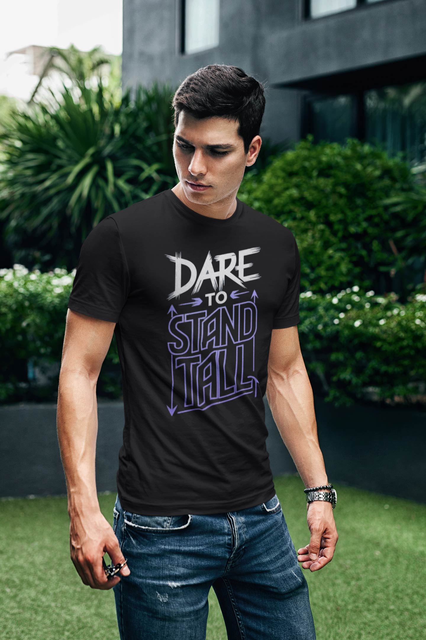 Dare to Stand Tall Graphic T Shirt For Men