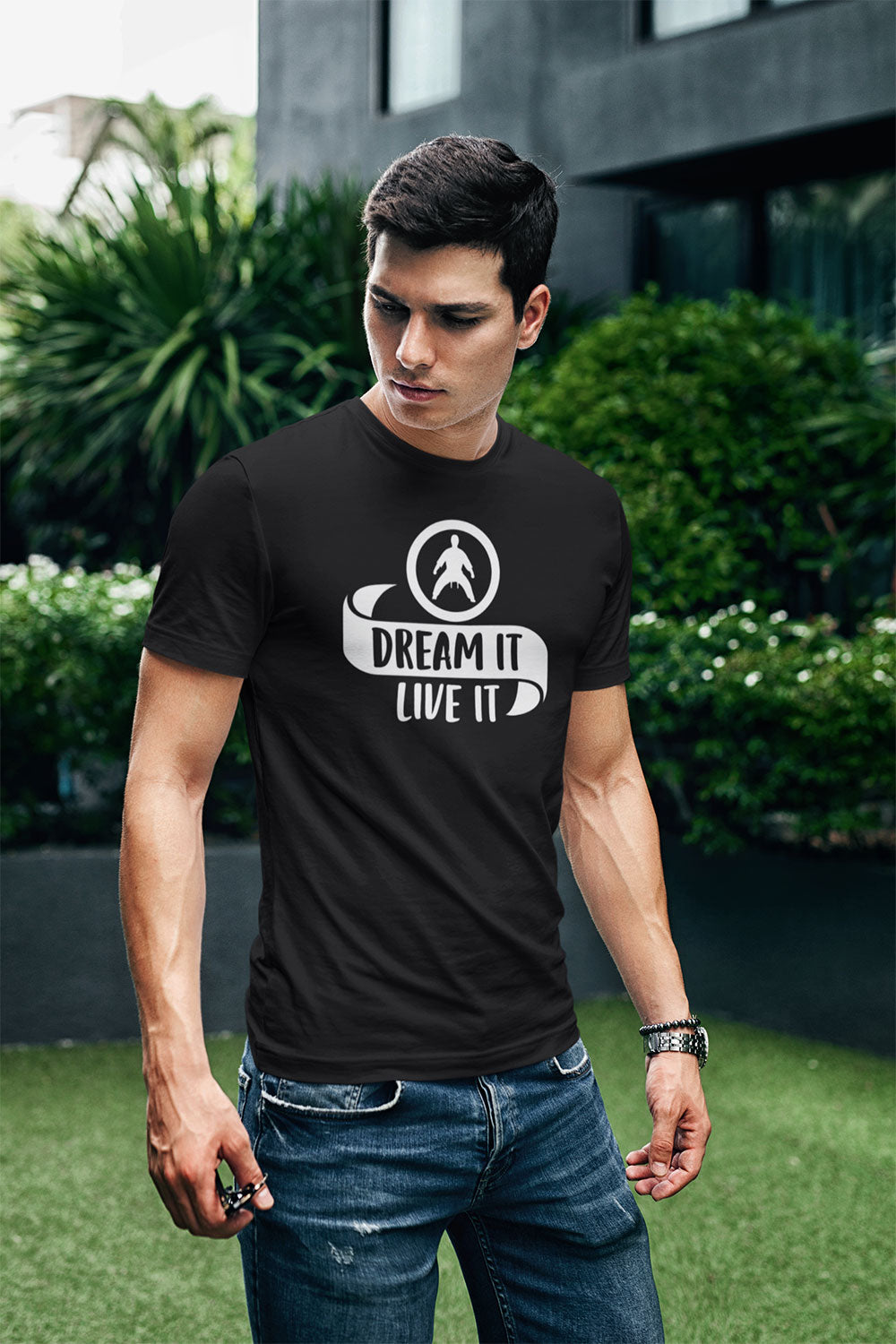 Black “Dream It Live It” Lifestyle T Shirt