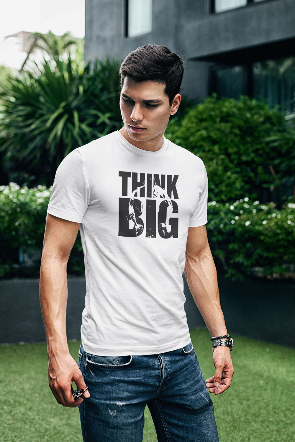 White “Think Big” Motivational T Shirt