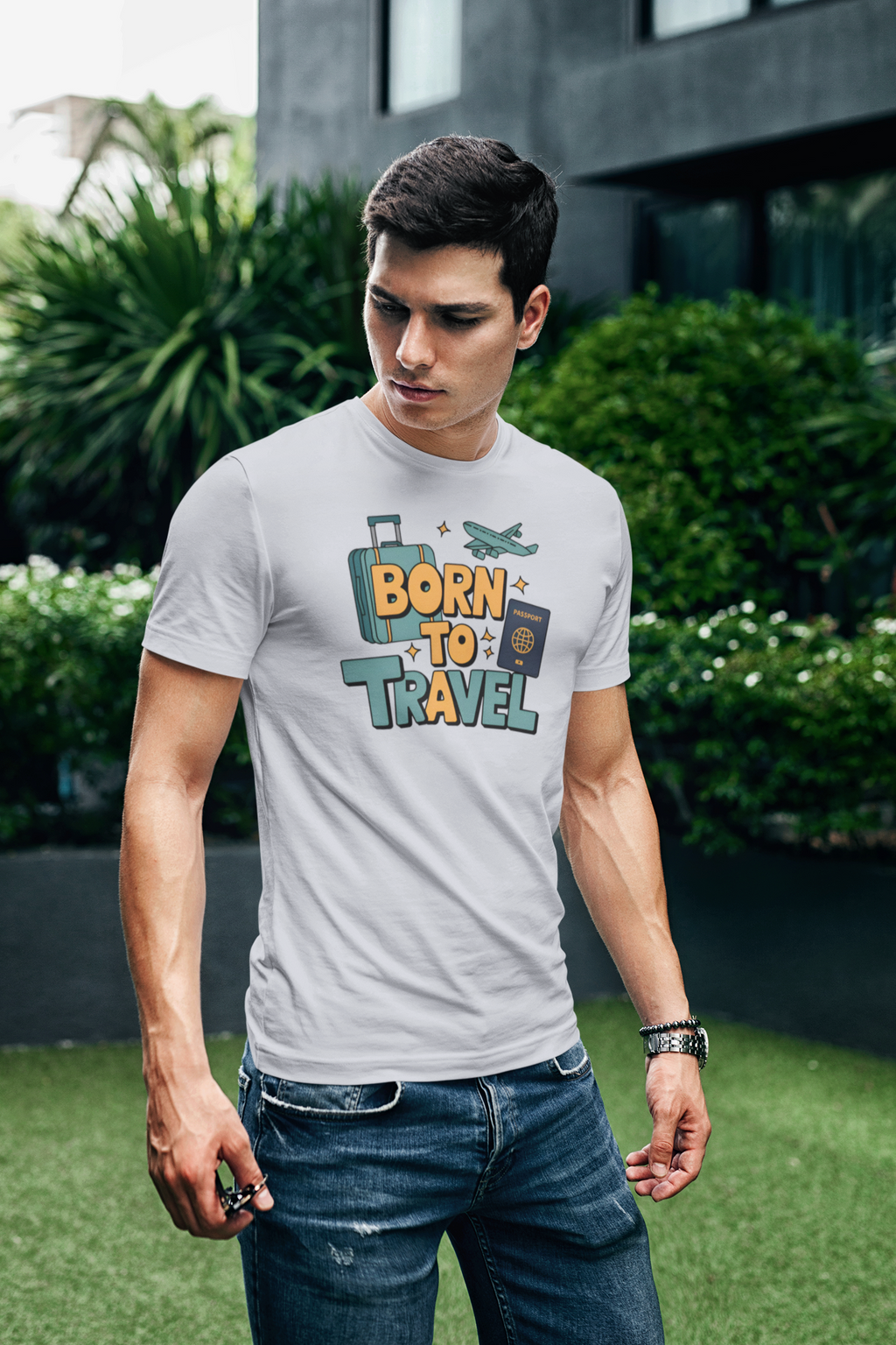 Born to Travel Men's Graphic Black Coloured T-Shirt - Travel Tee