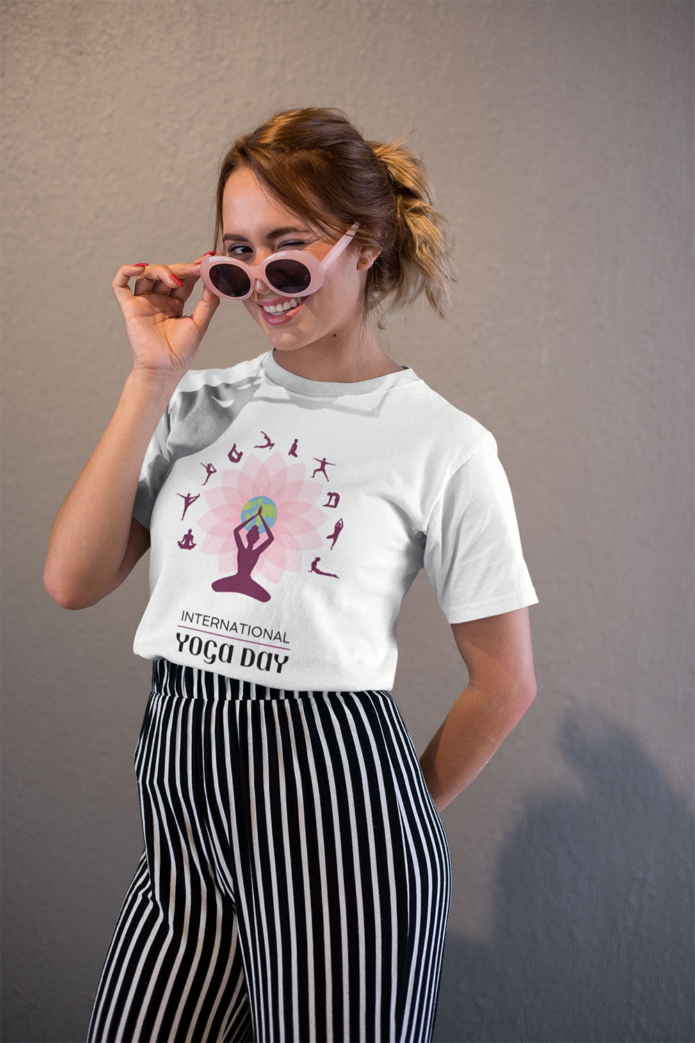 Women’s White Yoga Day T-Shirt – Comfortable & Stylish Tee for Yoga