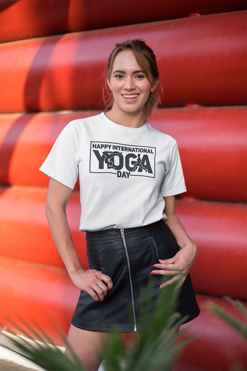 International Yoga Day Cotton Tee for Wellness and Fitness