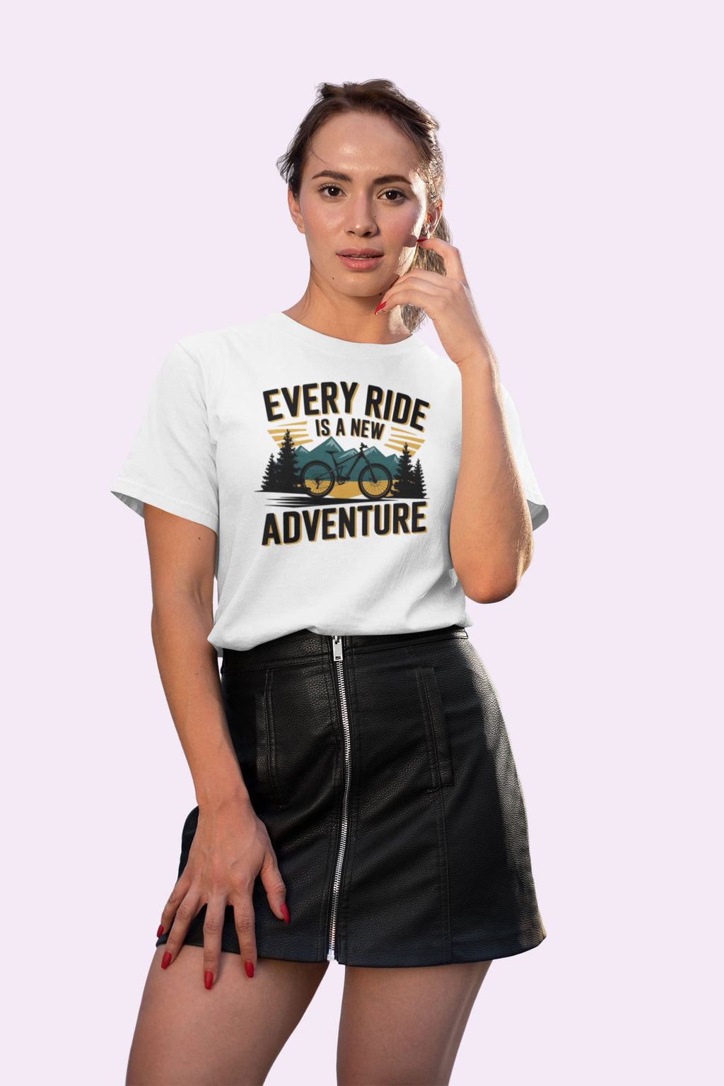 Every Ride Is a New Adventure Women’s White Coloured Graphic Tee - Cotton