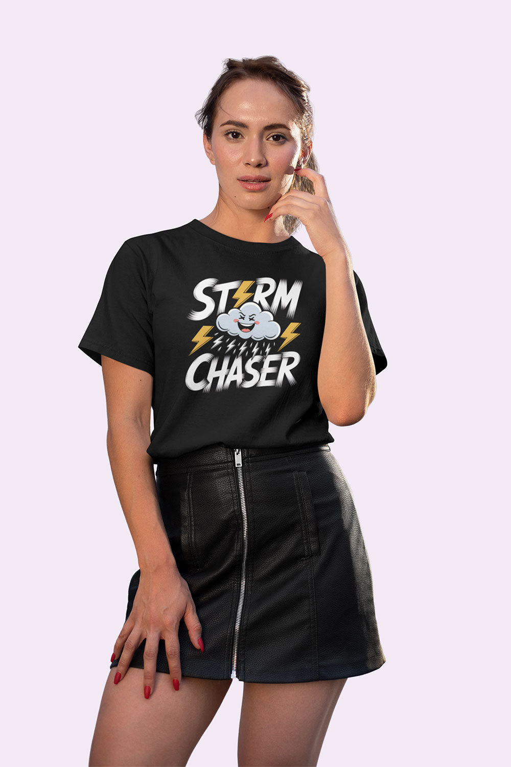 Storm Chaser Cartoon Cloud Graphic T Shirt For Women