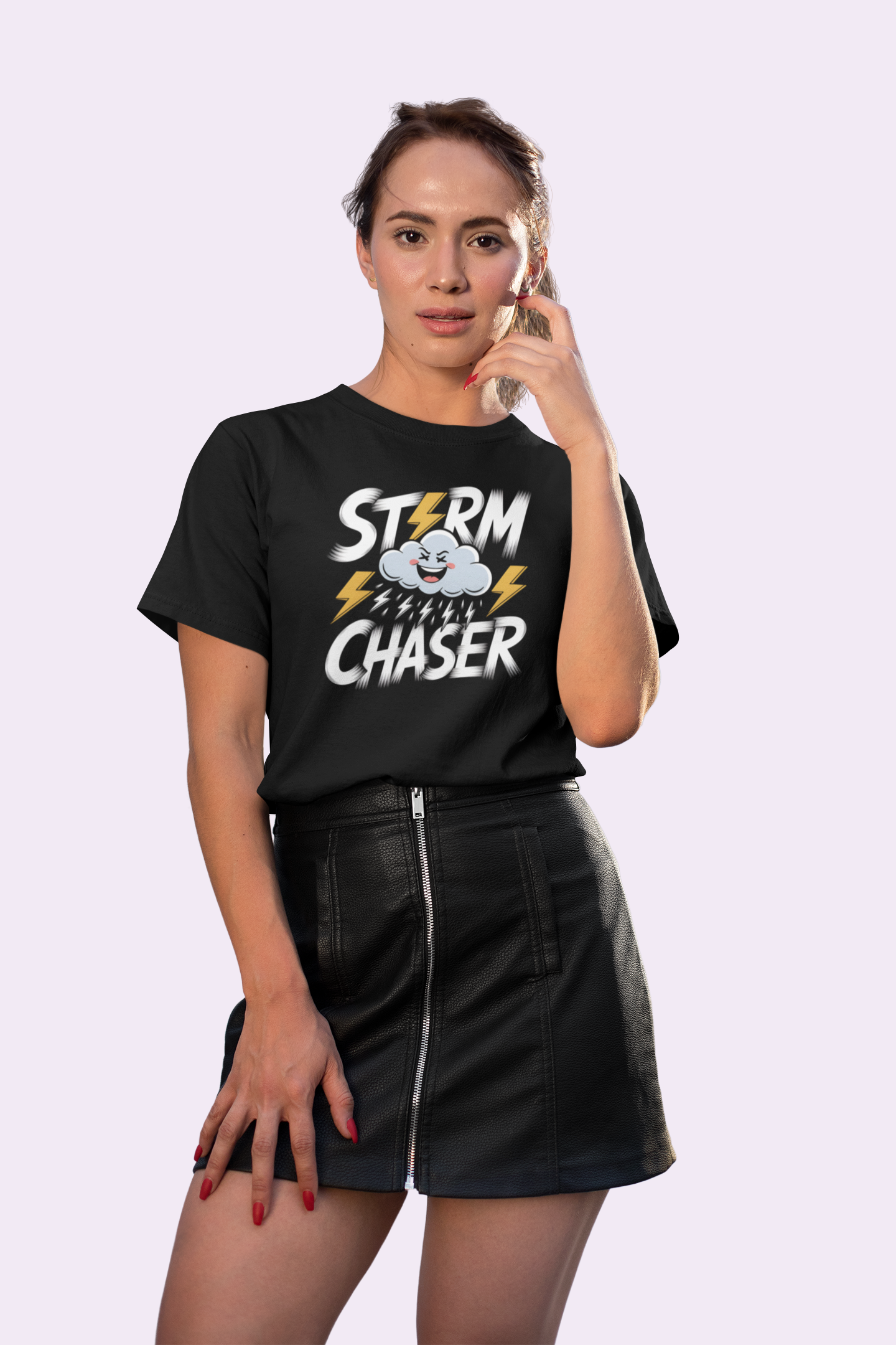 Storm Chaser Cartoon Cloud Graphic T Shirt For Women