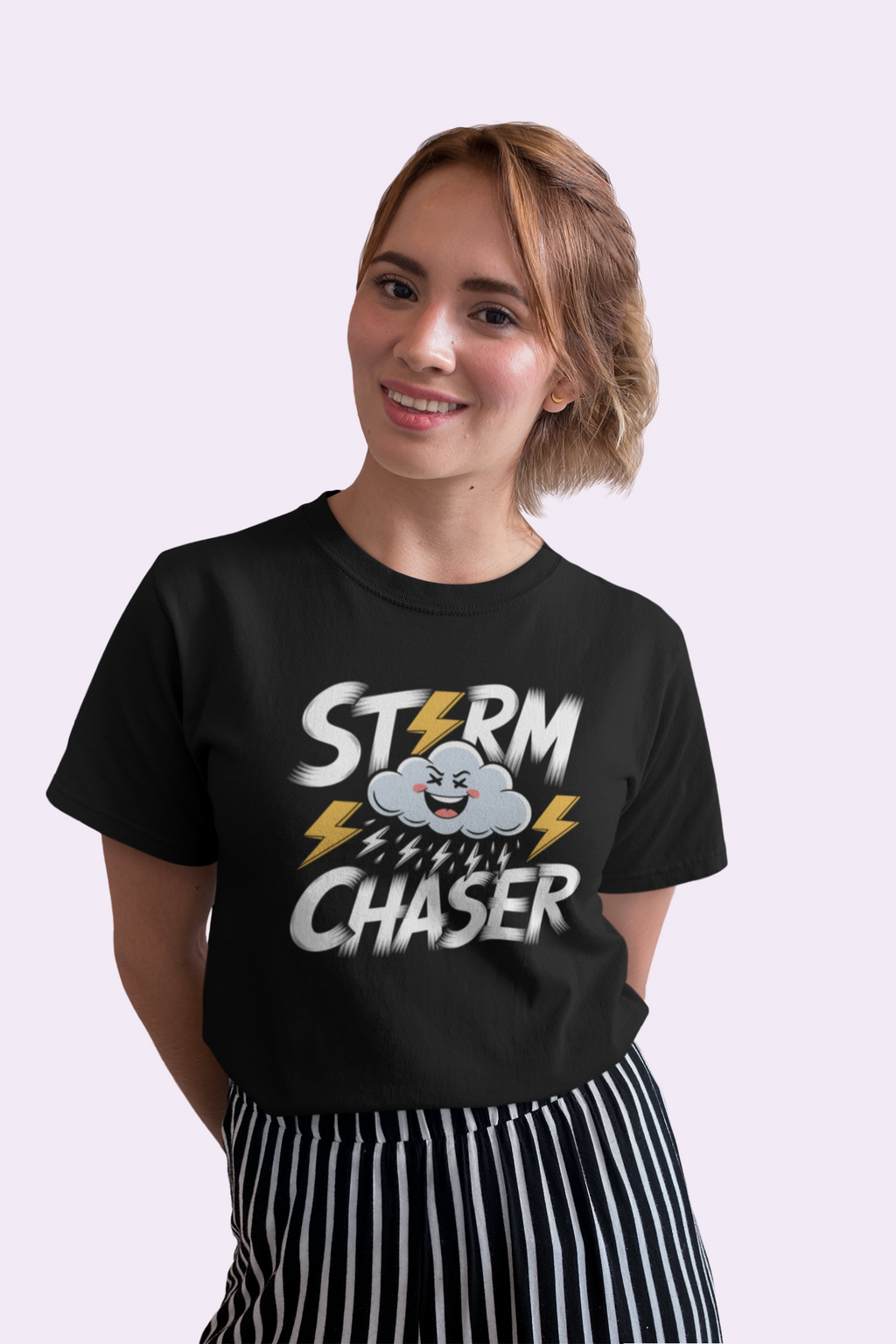 Storm Chaser Cartoon Cloud Graphic T Shirt For Women
