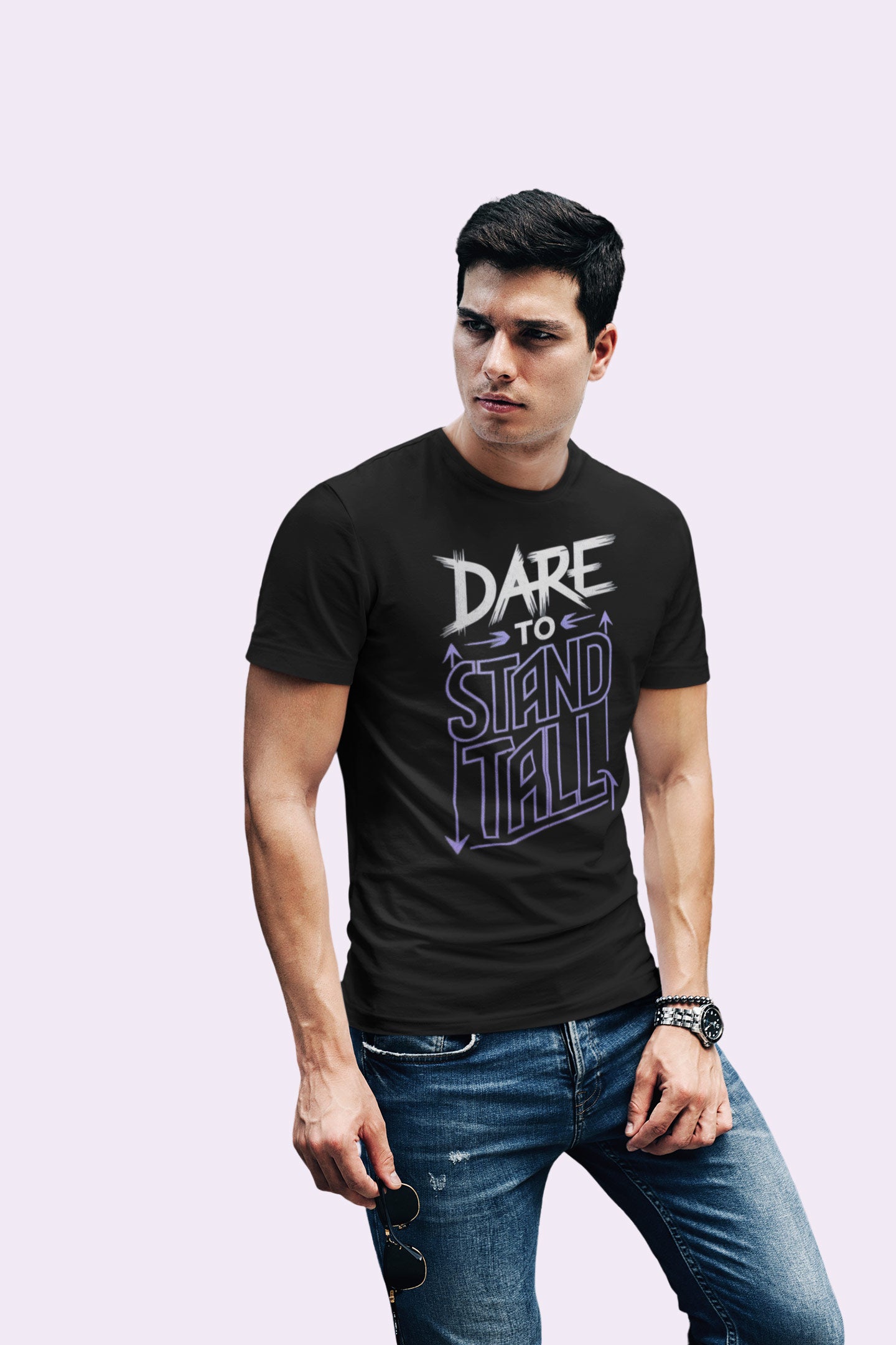Dare to Stand Tall Graphic T Shirt For Men