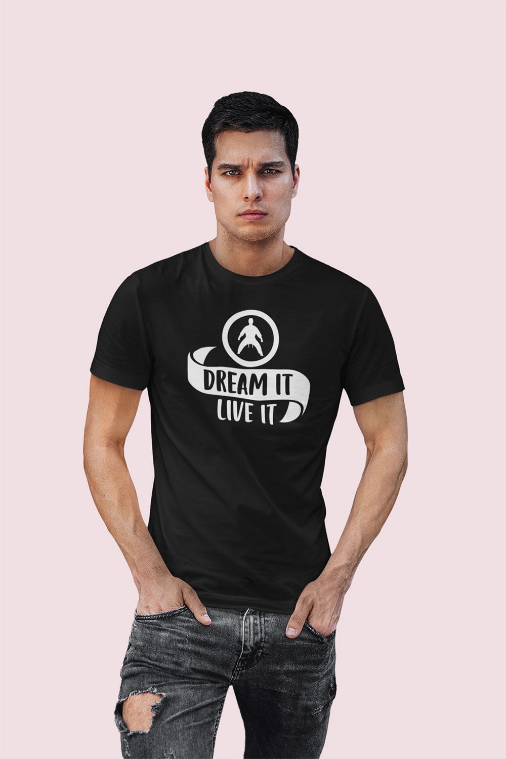 Black “Dream It Live It” Lifestyle T Shirt