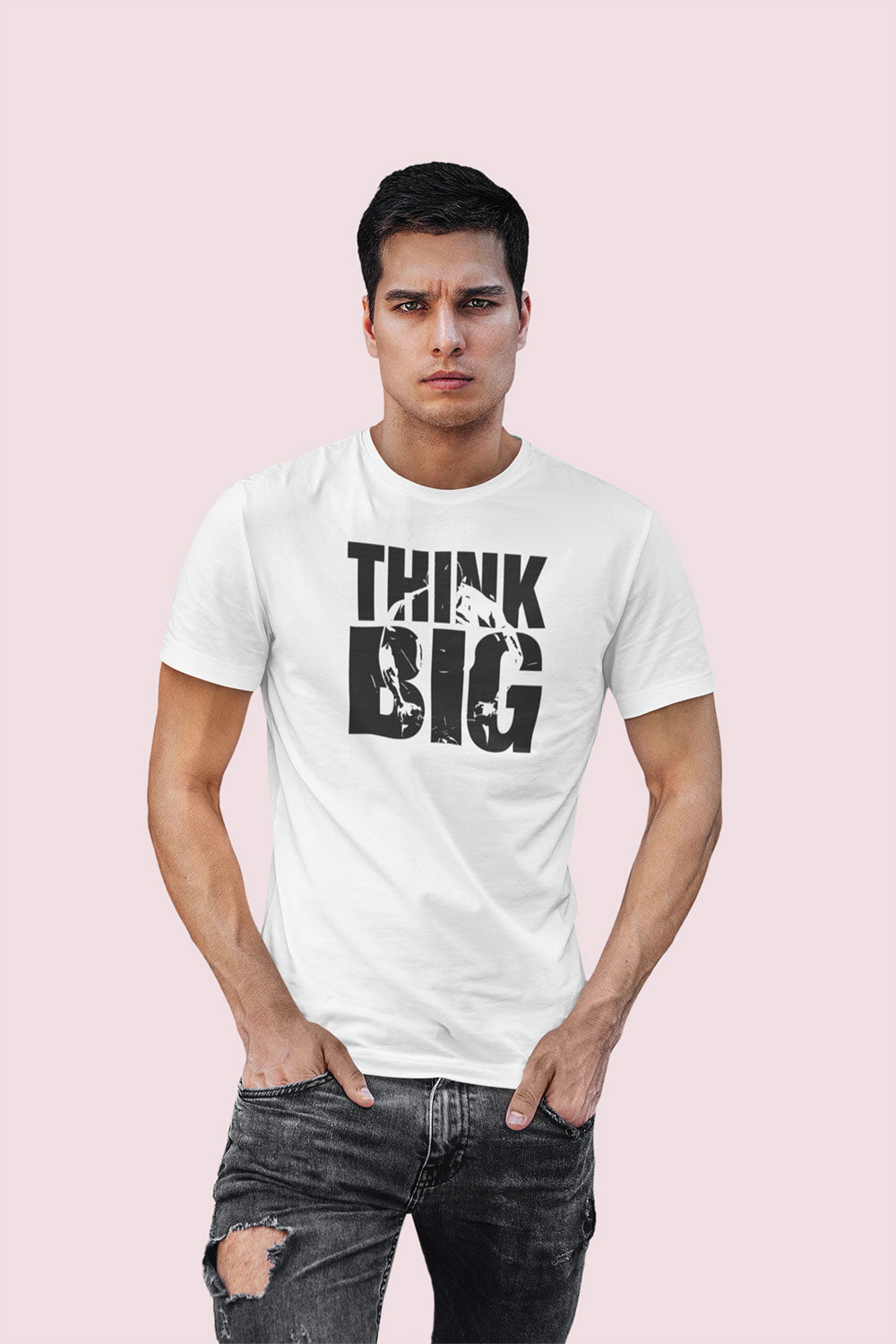 White “Think Big” Motivational T Shirt