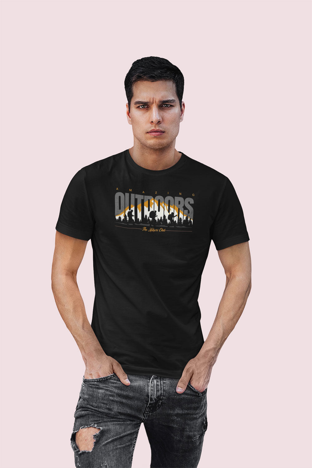 Black “Amazing Outdoors” Adventure T Shirt